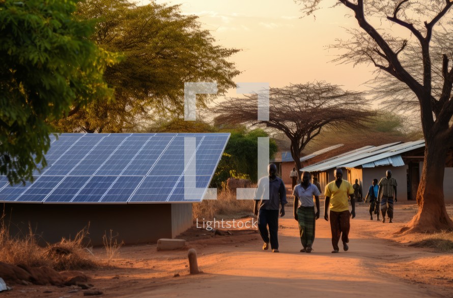 Solar panels installed in African villages to supply electricity in impoverished regions