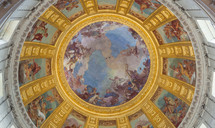 Fresco on the ceiling of the cupola in the Dome des Invalides, Paris