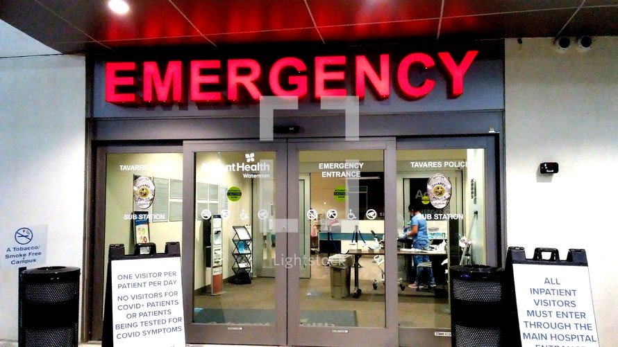 Emergency Room entrance during Covid 