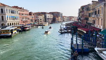Timelapse of a busy canal in Venice, Italy