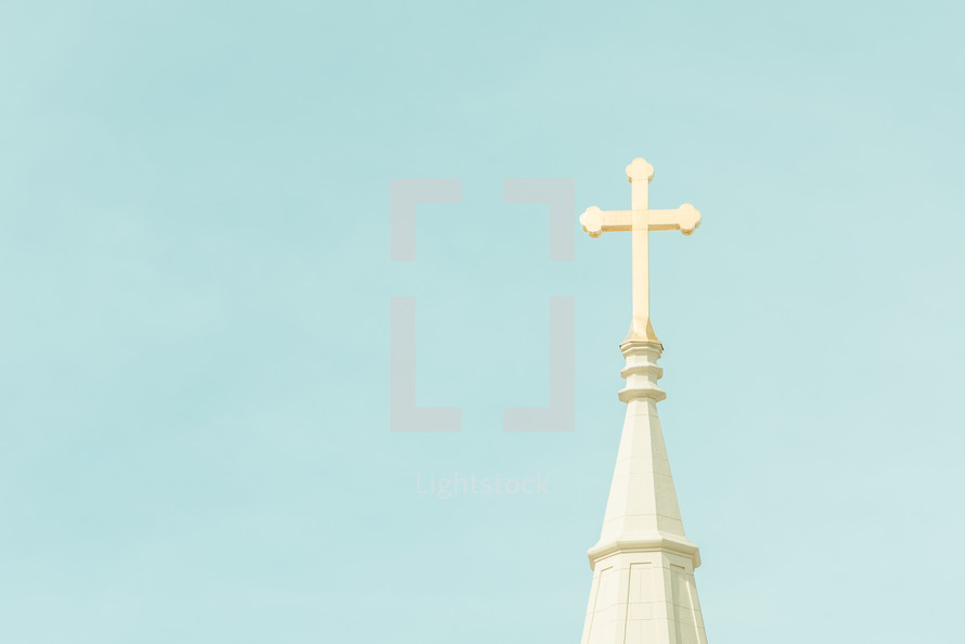 cross on a spire 