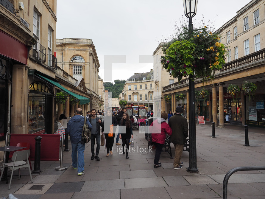 BATH, UK - CIRCA SEPTEMBER 2016: Tourists visiting the city of Bath