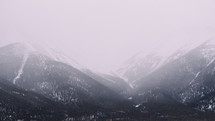 fog over winter mountains 