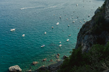 boats along a coastline in Italy 