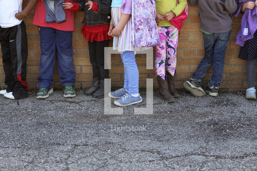 kids standing in line at school