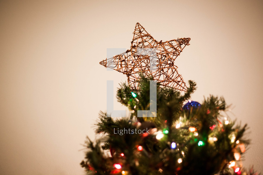 star at the top of a Christmas tree 