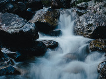 water flowing through a stream 