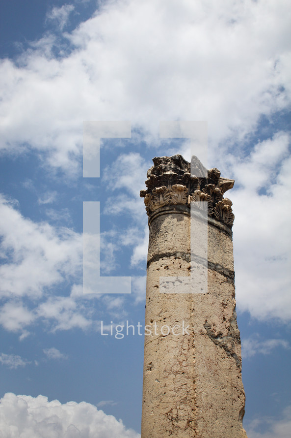 top of an ancient pillar 