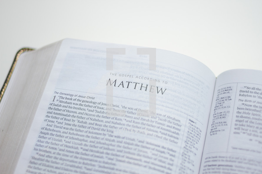 book of Matthew in a Bible 