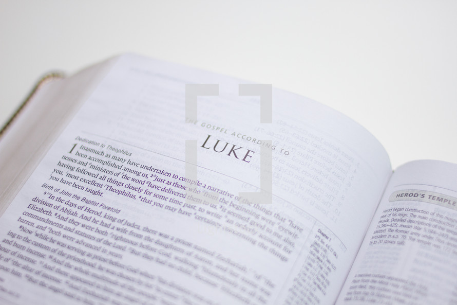 book of Luke in a Bible 