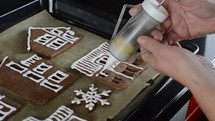 baking gingerbread house cookies 