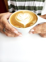 heart shape creamer in coffee 