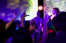 musicians leading a contemporary worship service