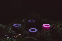 Rustic advent wreath with no candles lit