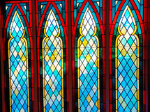 Stained glass window archways