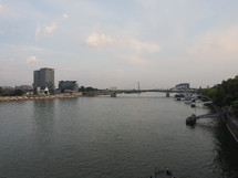 KOELN, GERMANY - CIRCA AUGUST 2019: View of River Rhine