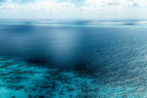 aerial view over a reef 
