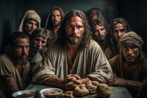 Jesus eating with the outcasts