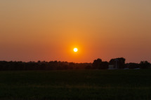 sunset over a rural landscape 