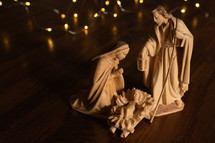 Nativity with lights
