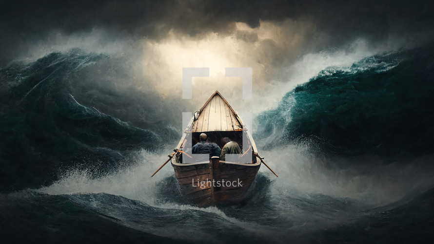 Boat going into a storm