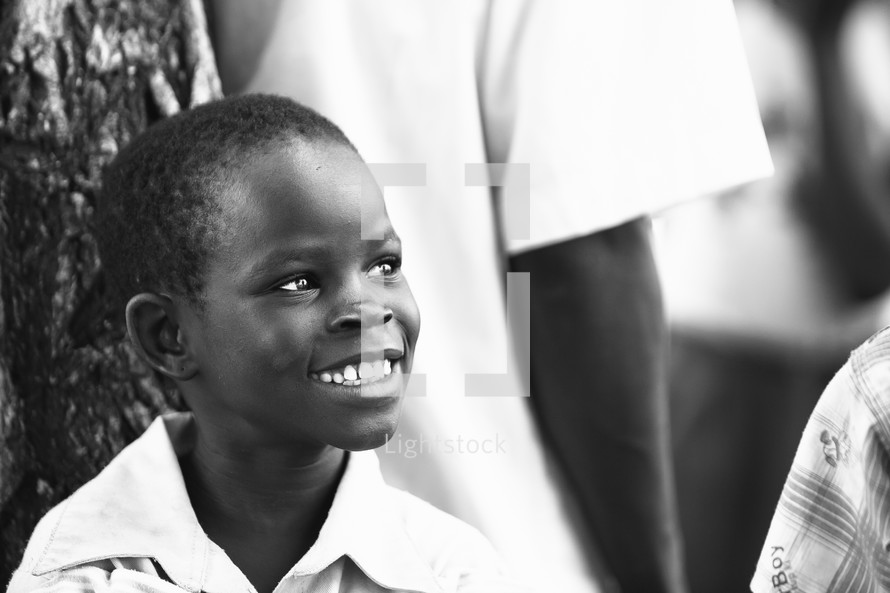 Smiling boy in Sudan.