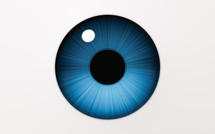 Eyeball and pupil, 3d rendering.
