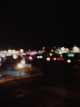 Bokeh city lights at night. 