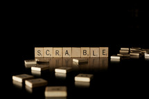 Scrabble tiles.