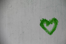 Green painted heart for St. Patrick's day
