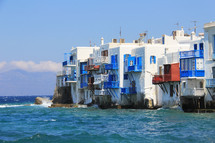 homes at waters edge in Greece