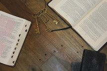 skeletons keys and open Bibles 