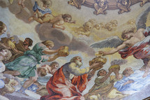 works of art on a cathedral ceiling 