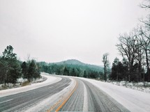 snow on a road 