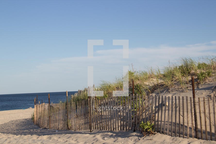 fence on a beach 
