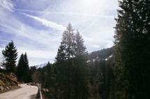 a narrow mountain road 