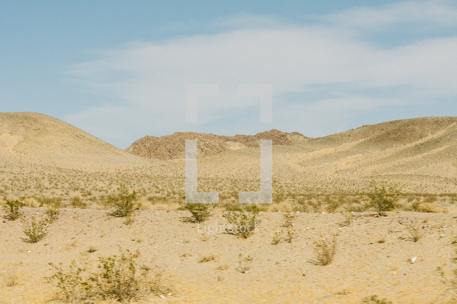 hills on a desert landscape 