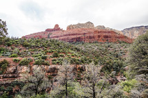 red rock canyon landscape and rock peak 