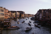 boats in a Venice canal 