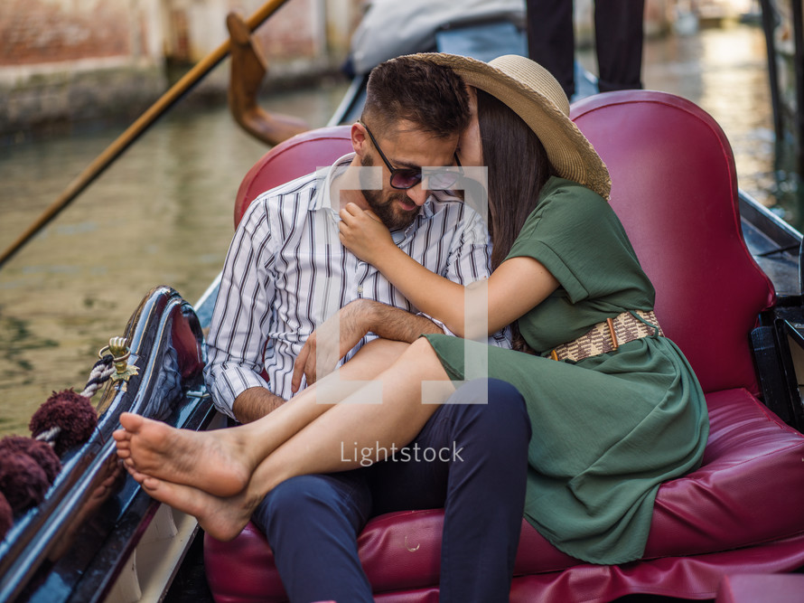 a couple on a gondola 