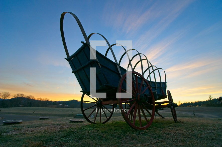 wagon on a farm 