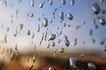 water droplets on glass 