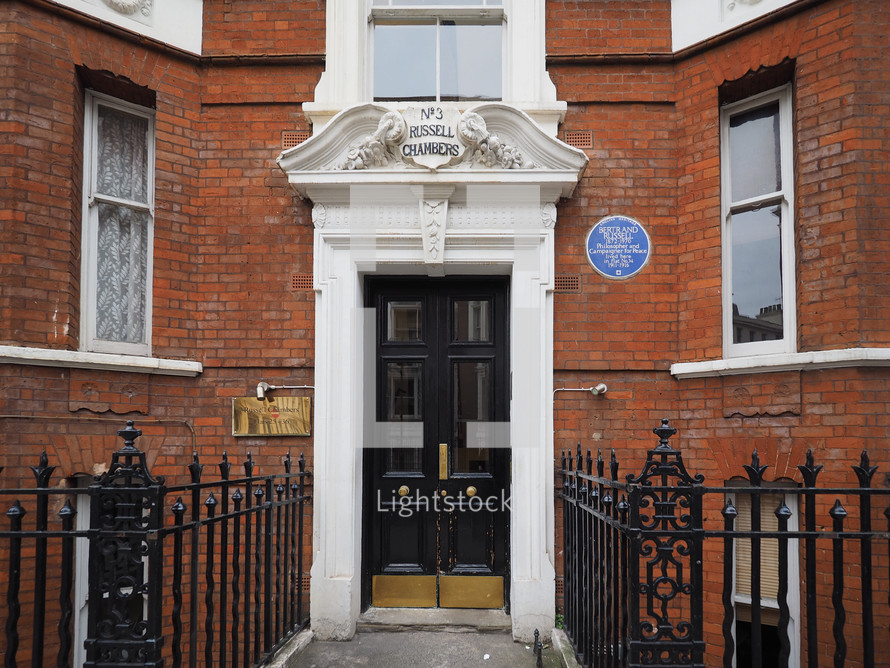 LONDON, UK - CIRCA JUNE 2017: House of British philosopher Bertrand Russell
