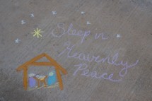 Sleep in Heavenly Peace sidewalk chalk 