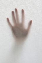 Hand Against A Blurry, Matte Glass