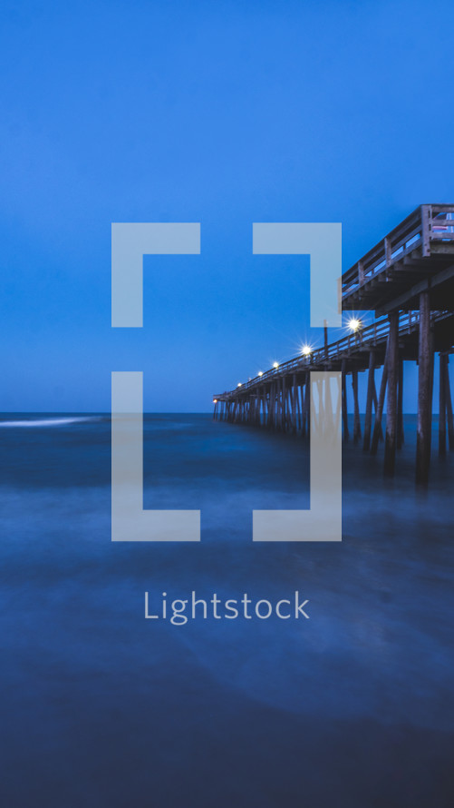 beach pier at night 