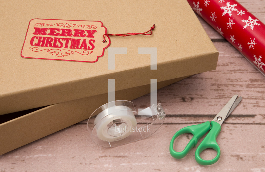 Operation Christmas child, wrapped shoe box 