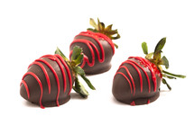 chocolate covered strawberries on a white background 