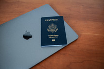 passport on a laptop computer 