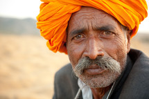 face of a nomadic man in India 